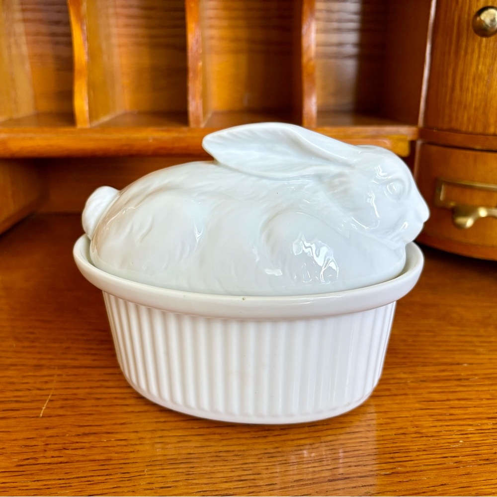 White Ceramic Rabbit Dish